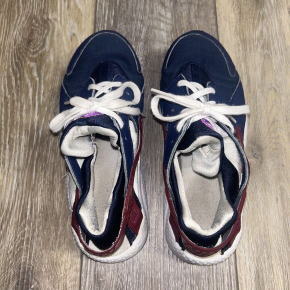 Nike Air Huarache Run Midnight Navy Blue Maroon 704951-404 Youth US Size 3Y - Picture 8 of 11